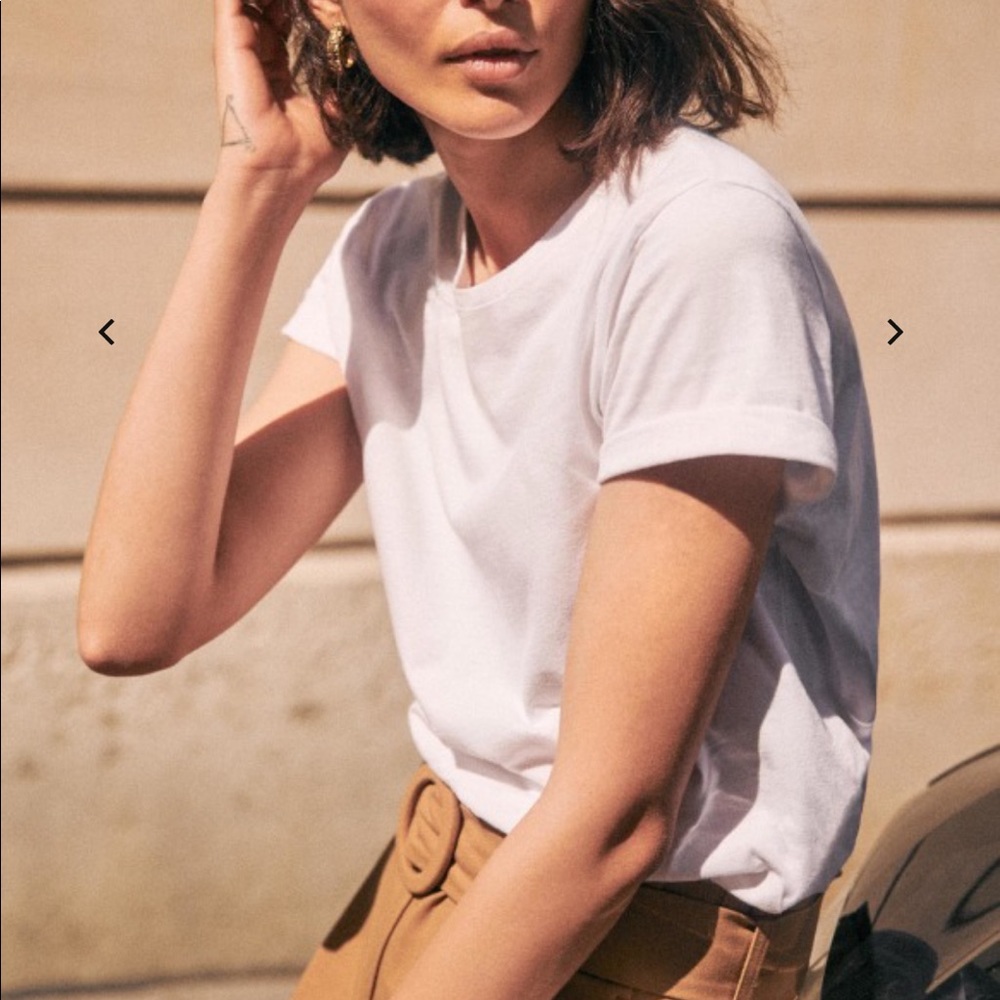 Sezane Organic Cotton Conrad T shirt. Small